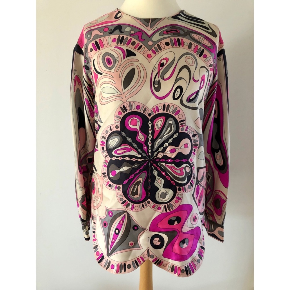 SOLD Vintage Emilio Pucci Scalloped Silk Shirt